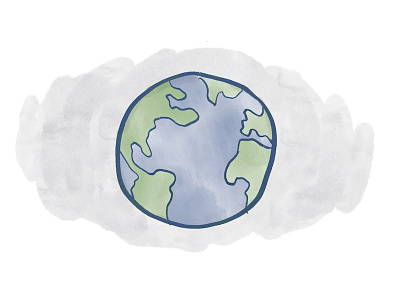 Earth digital painting sketch spot illustration watercolor