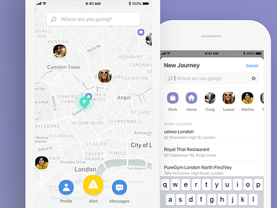 Safe trips with family and friends avatar directions family friends ios location map mobile navigation overlay pins safe