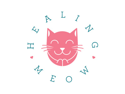 Healing Meow Logo mark cat catlogo logo