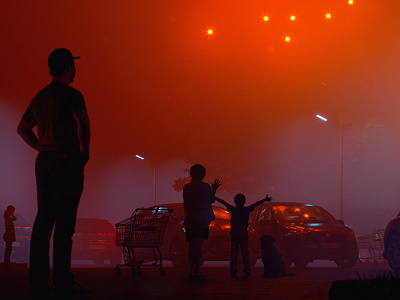 Drones 3d cgi drones fog fstorm parking render xshd