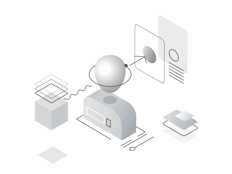 Processing Client`s Brief animation character data digital illustration isometric json lottie motion