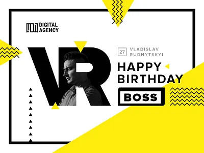 Happy Birthday Poster agency birthday boss color design digital poster typography web web design yellow