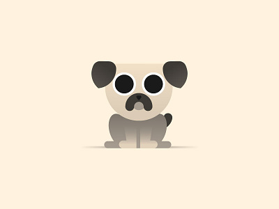 Pug design flat icon illustration pug vector