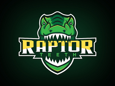 Raptor Teeth games gaming logo mascot raptor teeth video games