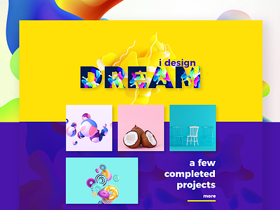 Vibrant Portfolio Design 3d designer abstract concept designer illustrator portfolio ui uidesign ux uxdesign web design web page
