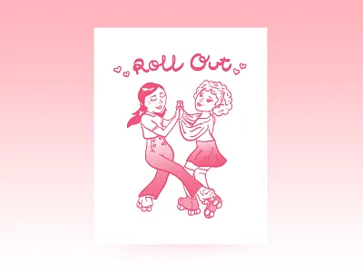 Roll Out design graphic design illustration retro roller skates screen print vector