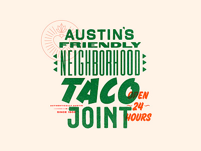 Tacos! austin branding food heart mexican pattern restaurant taco texas typography