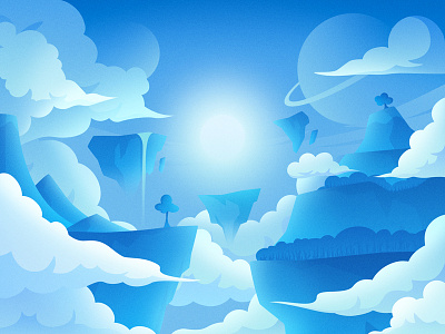 Sky Island blue cloud illustration island light sky star sun sunshine