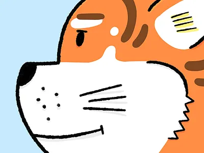 Tiger on the prowl animals art drawing illustration wallpaper