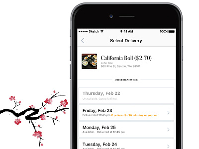 Seattle's favorite Sushi Bar delivery app food ios iphone seattle sushi uiux design