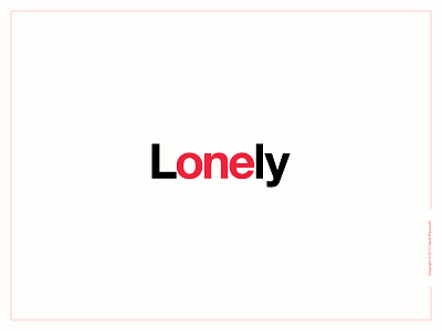 Lonely Logotype design flat lettering logo logotype lonely one simple smart type vector wordmark