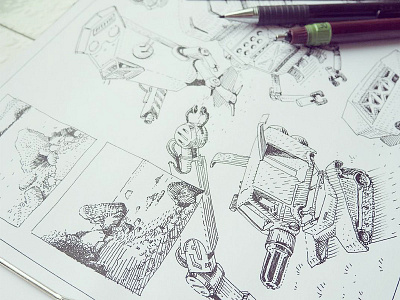 random sketchbook page editorial engraving etching graphic hatching illustration ink woodcut