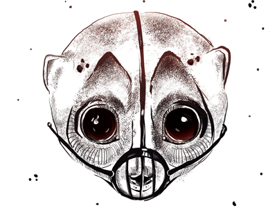 Slow Loris animal character debut draw first shot hello illustration