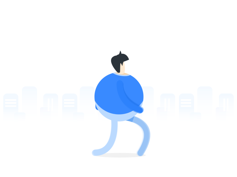 SPD XIAOPU - A fat boy animation default page flat icon illustration ios