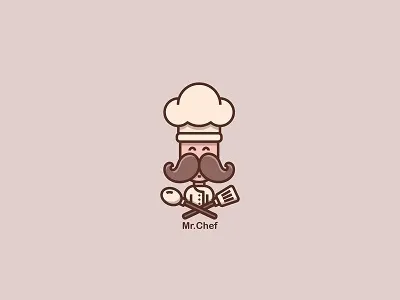 Mr. Chef chef cooking icon illustration kitchen logo