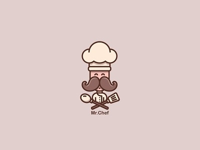 Mr. Chef chef cooking icon illustration kitchen logo