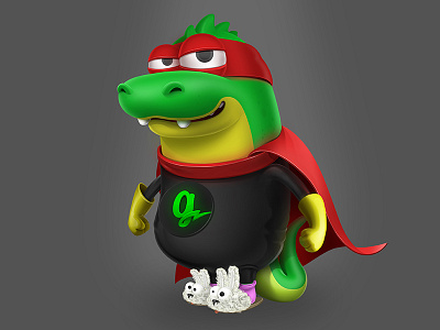 Gagtor Character crocodile funny hero illustration super