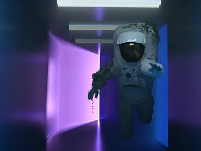 Lost in the Color 3d astronaut light
