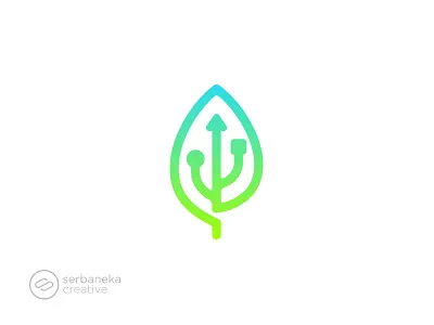 Eco Usb Logo design service eco green logo designer tech usb