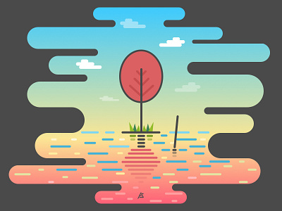 Solo illustration line vector solo tree vector vector art