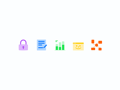 Feature icons analytics colorful icon icons secure smile