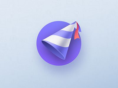 Phildora: Mobile app icon 3d icon app favicon icon illustration mobile app icon party hat phildora photoshop