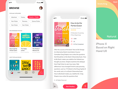 Dribbble Shot Iphone X book app expeiment iphone x ui ux