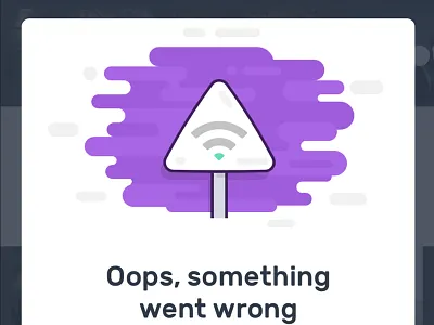 Wifi error illustration digital error message illustration pop up media mobile app ui ux