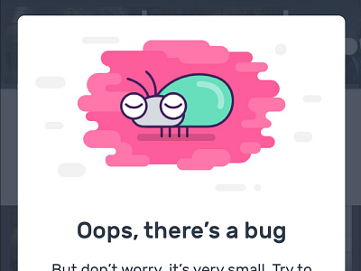 Bug error message illustration digital error message illustration media mobile app ui ux