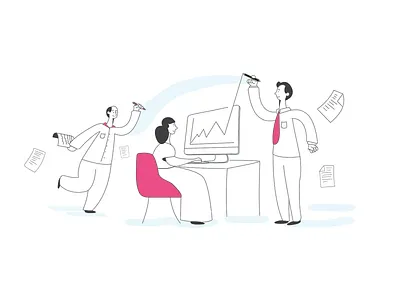 Hard work character flat hard illustration man teamwork ui vector work