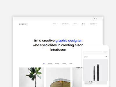 Reflekt layout minimal minimalist portfolio website white white space wordpress