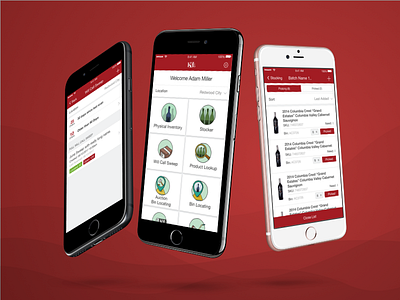 K&L Wines Staff App app bottle cart dashboard design home inventory mobile mockup ui ux wines