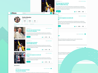 Vs News Profile clean flat profile responsive ui ux