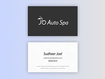 Jo Auto-spa Business Card Design auto businesscard card spa