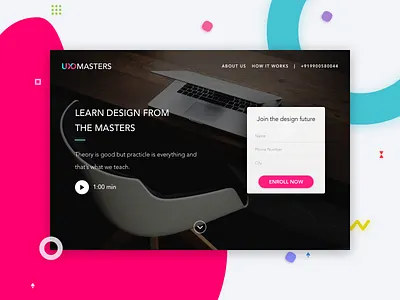 UXDMasters webpage for #dailyui #challenge #003 challenge dailyui learn ui ux uxdmasters webpage