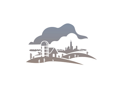 Illinois chicago farm flat illinois illustration negative space vector