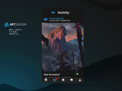 Artstation Application Design proposal art artstaion concept ui ux