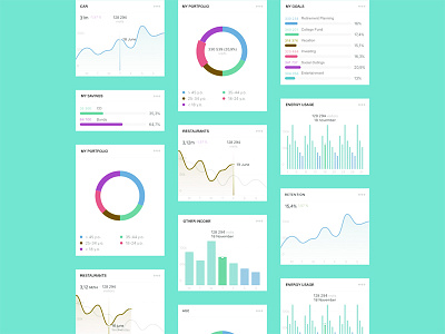 Widgets charts data design ui widgets