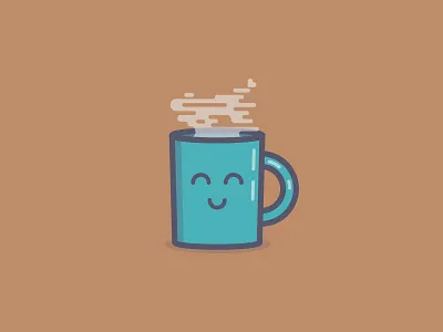 True Love bean beans brown coffee cup drawing illustration mug steam teal