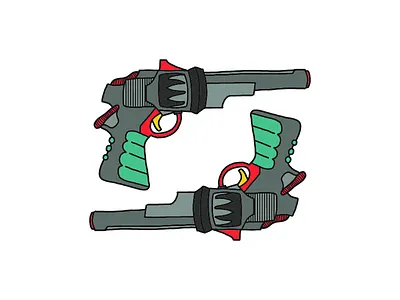 Future Pistols ctcher hero illustration pistols runner scifi shooter