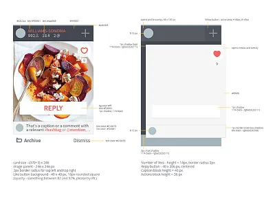 2014 - Handover, card UI b2b block brand card handover instagram social startup ui ux wireframe zeplin