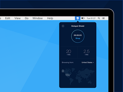 Hotspot Shield for Mac app dashboard desktop mac macos privacy security shield vpn