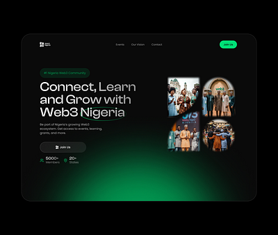 Web3 Website Hero Section UI Design design hero section landing page ui uiux ux web3 web3 community website