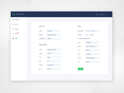 Dashboard - group settings dashboard ui