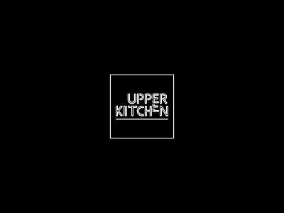 UPPER KITCHEN black brunch cafe coffee kitchen logo restaurant upper