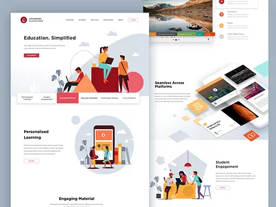 Personalised learning education illustration immersive intelligence landing landing page learning personalised singapore