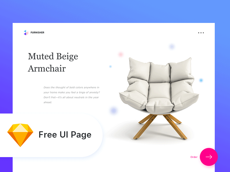 Furniture UI Page branding concept design free freebie furniture gif minimal shop sketch typography ui kit