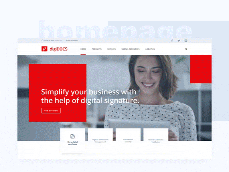 Digisign Web Animation animation landing page signature uiux web design website