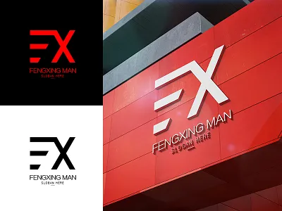 fengxing man energy flight fx internet letter logo mark new technology