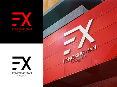 fengxing man energy flight fx internet letter logo mark new technology